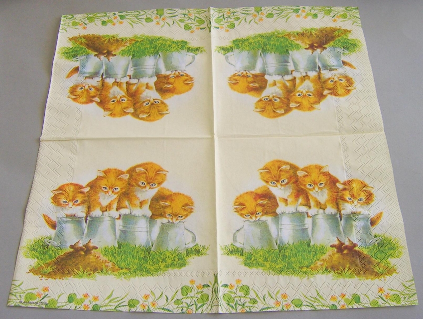 Ambiente Lunch Serviette 33 x 33 cm pro Stück Four Kittens
