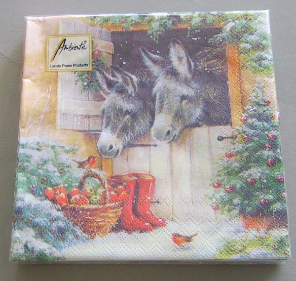 Ambiente Lunch Serviette Santa's Donkeys pro Stück