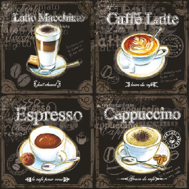 Ambiente Lunch Serviette Types of Coffee pro Stück