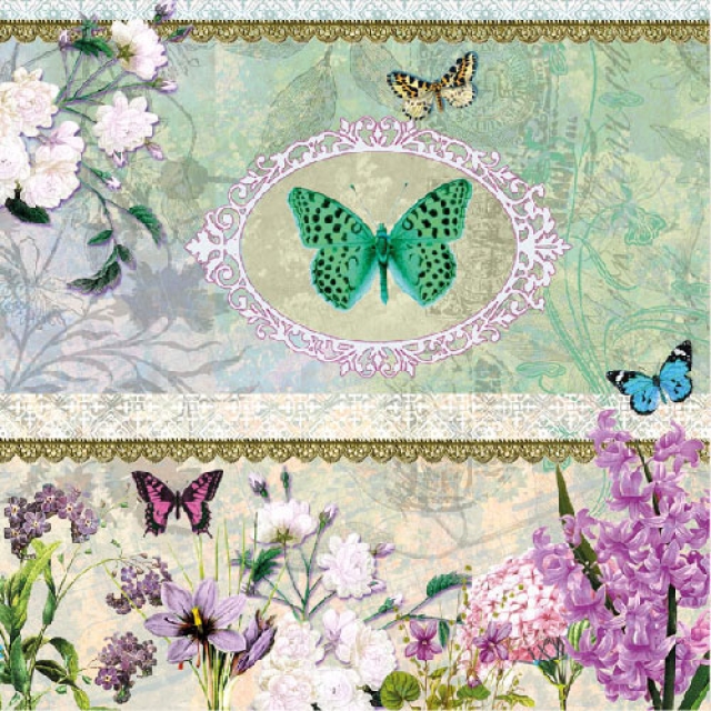Ambiente Cocktail Serviette Butterfly Medaillon pro Stück