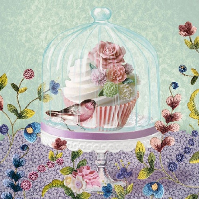 Ambiente Lunch Serviette 33 x 33 cm pro Stück Cupcake in Glass