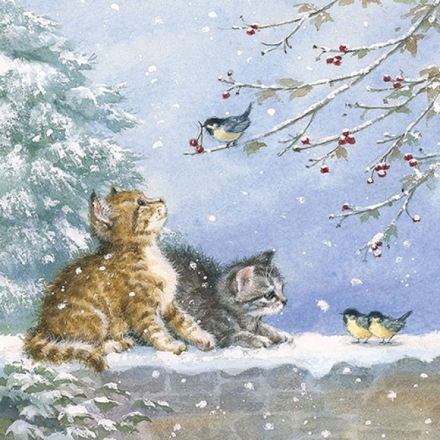 Ambiente Lunch Serviette 33 x 33 cm pro Stück Watching Birds