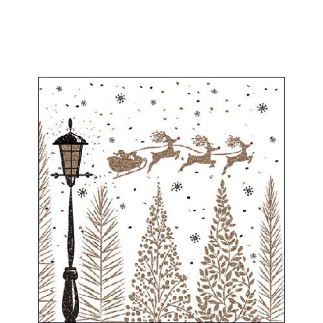 Ambiente Cocktail Serviette 25 x 25 cm pro Stück Sleigh above Trees