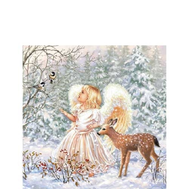 Ambiente Cocktail Serviette 25 x 25 cm pro Stück Winter Angel