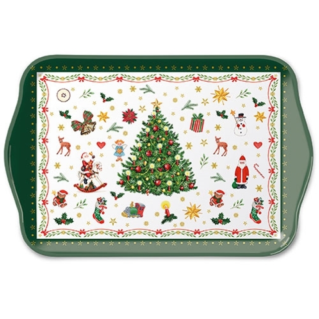 Ambiente Tablett 13 x 21 cm Christmas Evergreen White