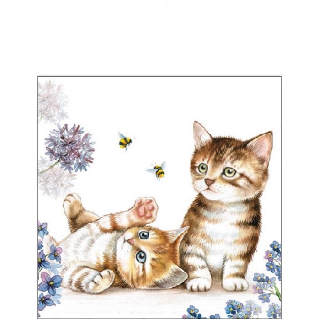 Ambiente Cocktail Serviette 25 x 25 cm pro Stück Cats and Bees