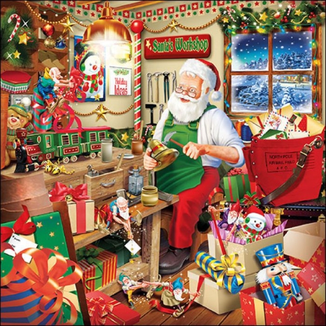 Ambiente Lunch Serviette 33 x 33 cm pro Stück Santa's Workshop
