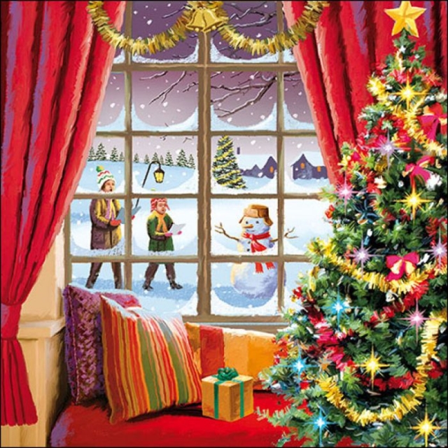 Ambiente Lunch Serviette 33 x 33 cm pro Stück Christmas Window