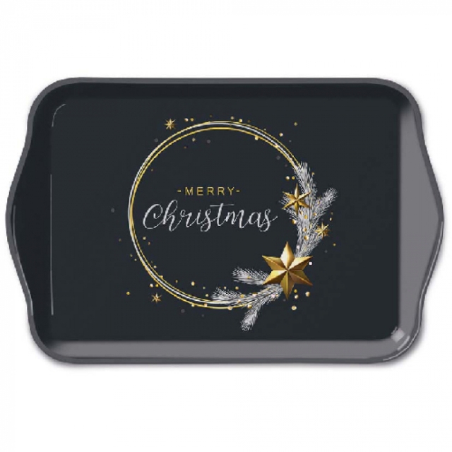 Ambiente Tray Melamine 13 x 21 cm Wishing Ring Black
