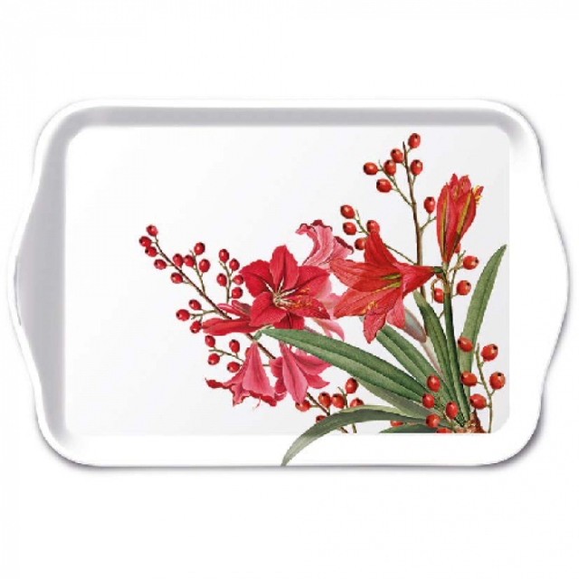 Ambiente Tray Melamine 13 x 21 cm Christmas Bouquet White