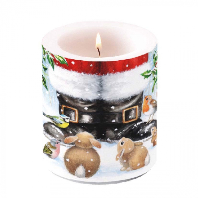 Ambiente Kerze Medium 10 x 10 cm Looking up to Santa