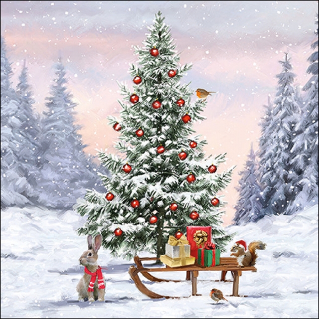 Ambiente Lunch Serviette 33 x 33 cm pro Stück Winter Animals