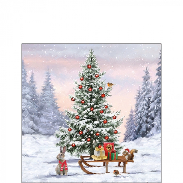Ambiente Cocktail Serviette 25 x 25 cm pro Stück Winter Animals