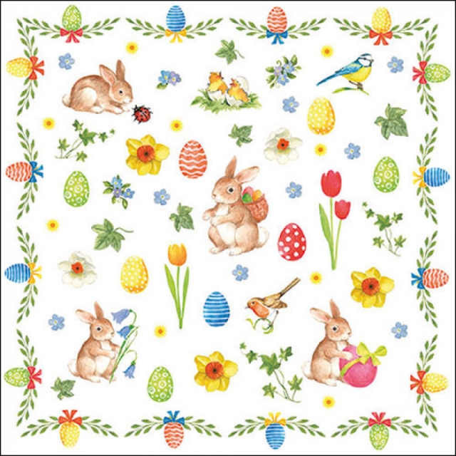 Ambiente Lunch Serviette 33 x 33 cm pro Stück Easter Collage