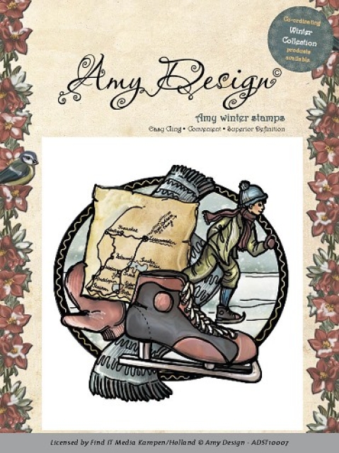 Amy Design Cling Stamp Skating Boy