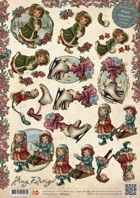 Amy Design 3D Knipvel Vintage Schaatsen