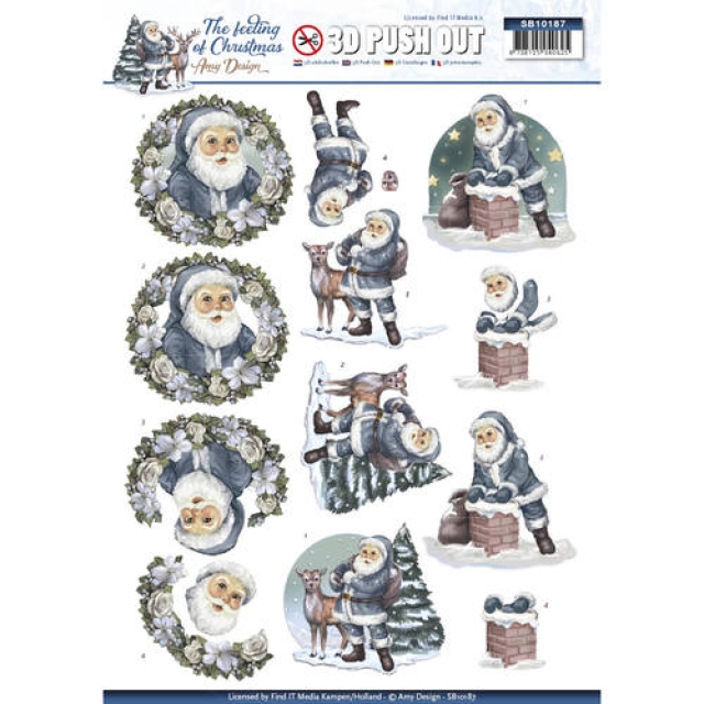 Amy Design 3D Stanzbogen The Feeling of Christmas Santa Claus