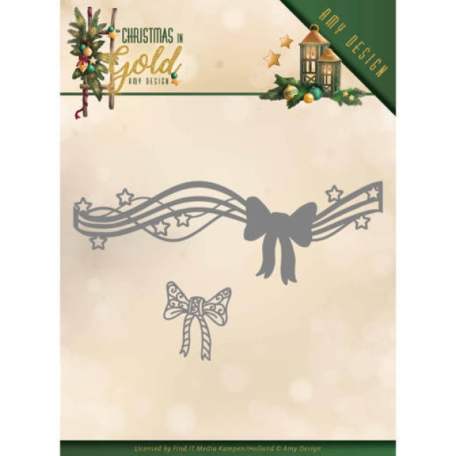 Amy Design Die Schneideschablone Christmas in Gold Christmas Bow