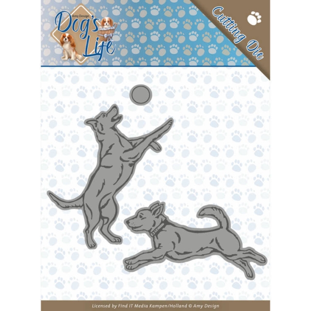 Amy Design Die Schneideschablone Dogs Playing Dogs