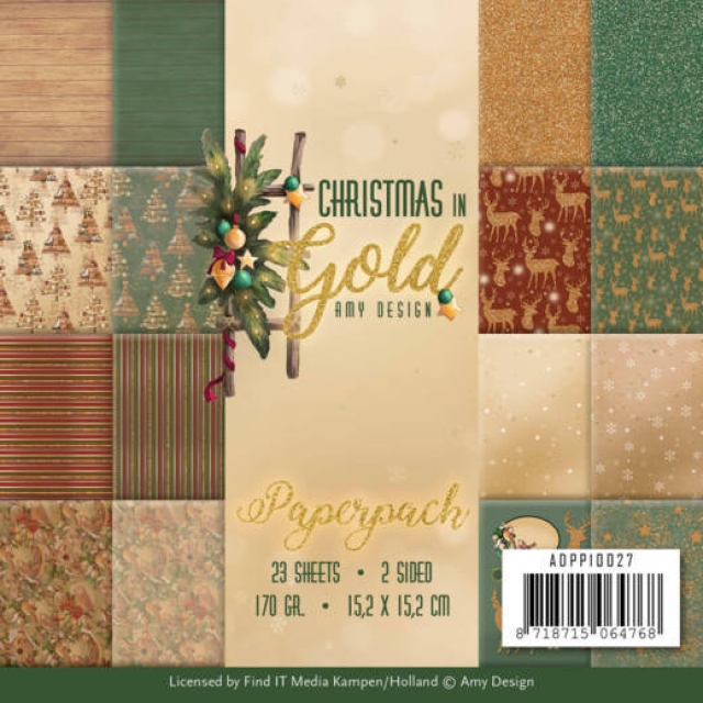 Amy Design Paperpack Christmas in Gold