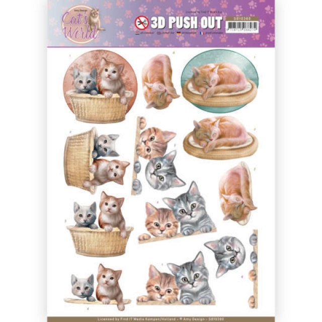 3D Pushout / Stanzbogen Amy Design Cats World Kitten
