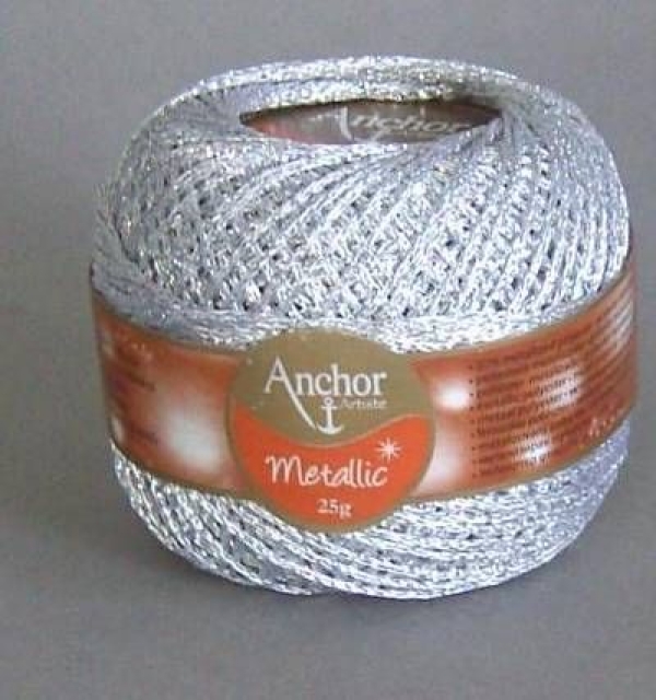 Anchor Metallic 1 Knäuel 25 Gramm silber