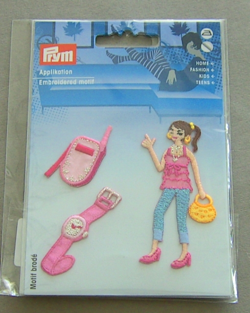 Applikation Girlie 3 Set aus 3 Teilen bis 7,5 cm