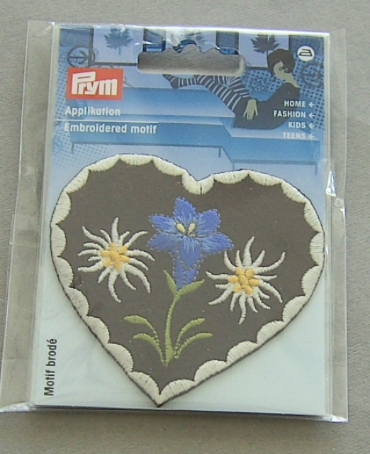 Applikation Patch Herz braun Enzian