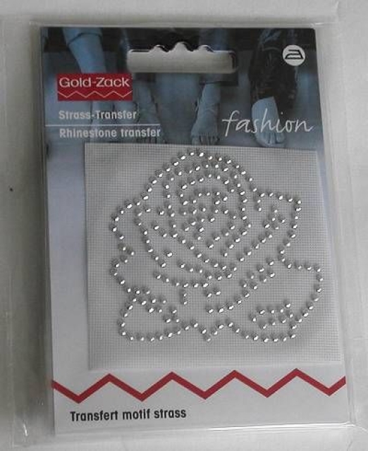 Strass Transfer Rose metall