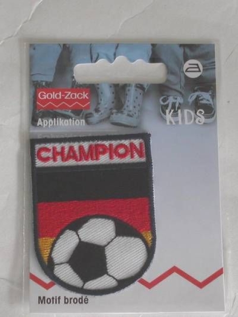 Gold-Zack Applikation Fußball Deutschland 4 cm rund
