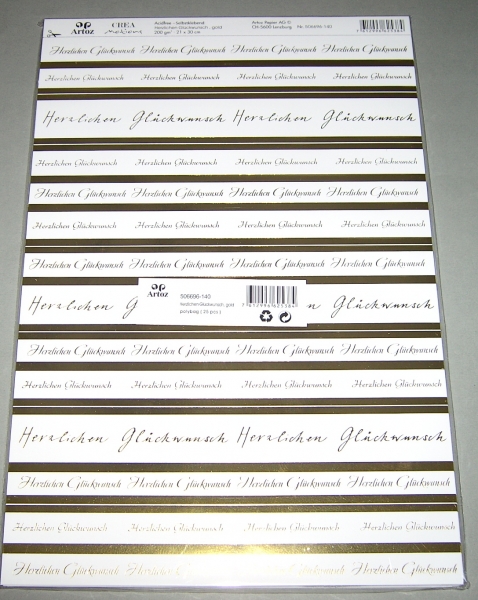 Artoz "Herzlichen Glückwunsch" gold selbstklebend