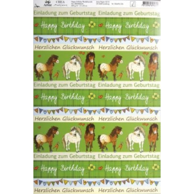 Artoz A4 Happy birthday Pferdefreundin selbstklebend