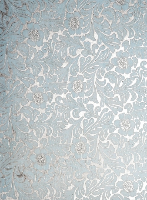 Artoz Damastblumen silber-türkis