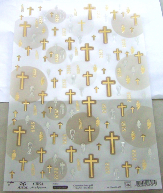 Artoz Kreativpapier Creamotion Kreuz gold