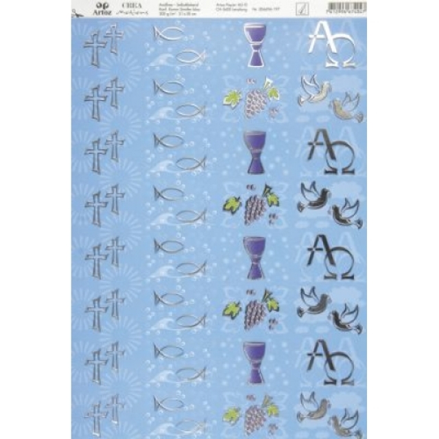 Artoz Konfirmation / Kommunion Bogen A4 Streifen blau pro Blatt
