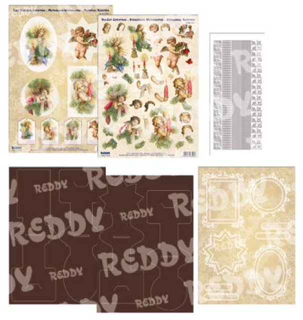 Reddy Cards Bastelset für 4 Aufstellkarten "Engel, Maria und Jesuskind"