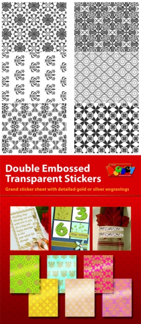 Stickerbogen Hintergrund transparent gold