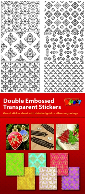 Stickerbogen Hintergrund transparent gold