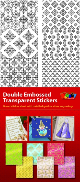 Stickerbogen Hintergrund transparent gold