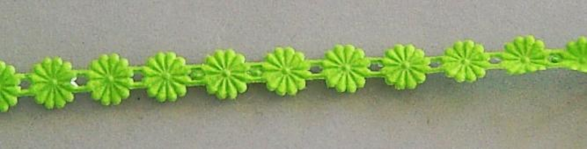 Aufbügelbare Blumenborte 10 mm breit pro Meter grün