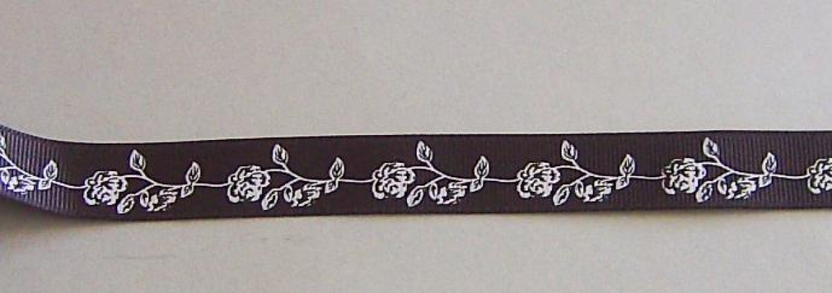 NYL-Blumen-Band 20 mm breit pro Meter schwarz