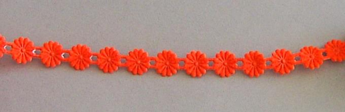Aufbügelbare Blumenborte 10 mm breit pro Meter orange