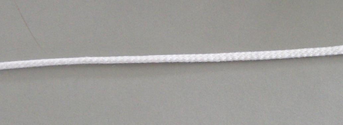 Geflochtene Baumwollkordel pro Meter 4 mm weiss