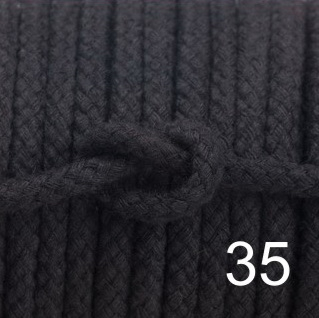 Baumwollkordel geflochten 6 mm pro Meter schwarz