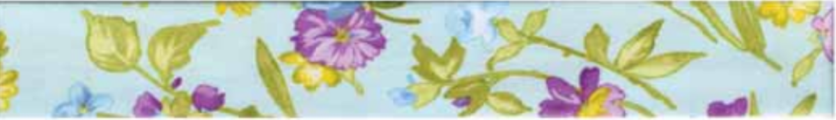 PES Blumen Schrägband pro Meter türkis