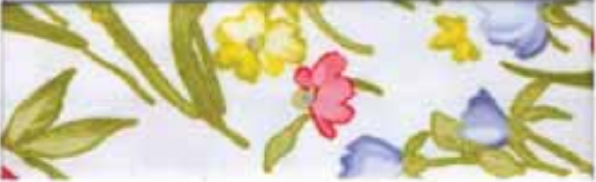 PES Blumen Schrägband pro Meter weiß