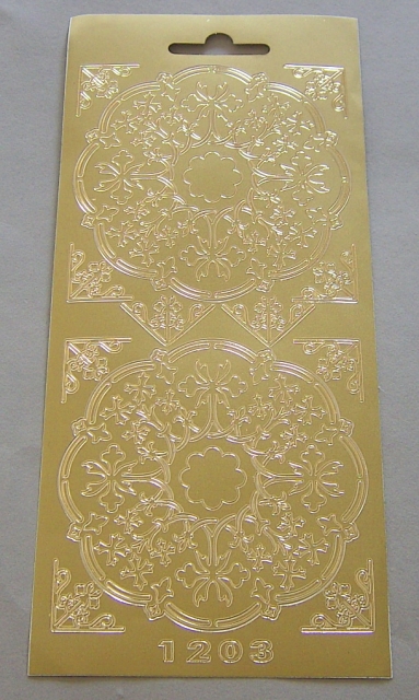 Stickerbogen 10 x 23 cm Ornament & Ecken gold