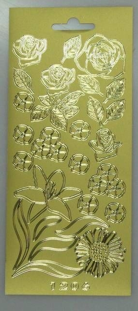 Stickerbogen 10 x 23 cm Rosen gold