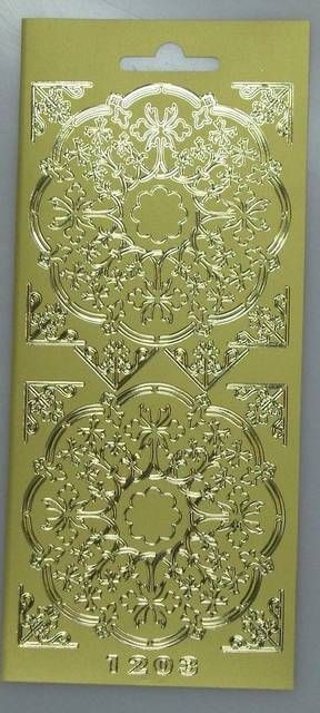 Stickerbogen 10 x 23 cm Ornament & Ecken gold