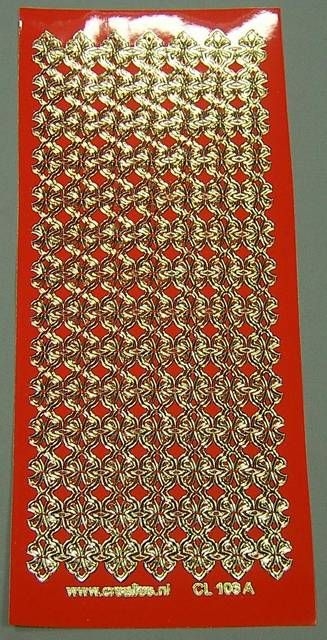Stickerbogen 10 x 23 cm Bordüren rot